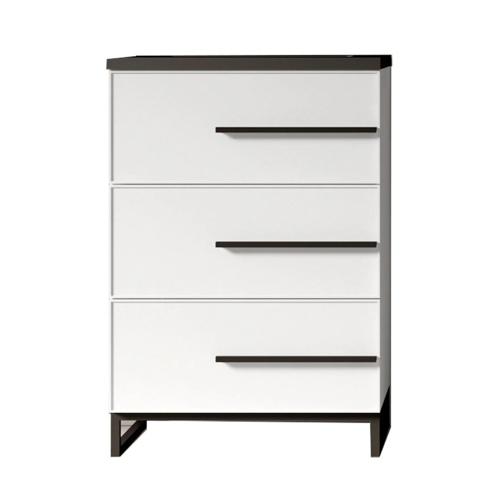 24" W Freestanding White Vanity Matte Black Sand Sink Top | LessCare